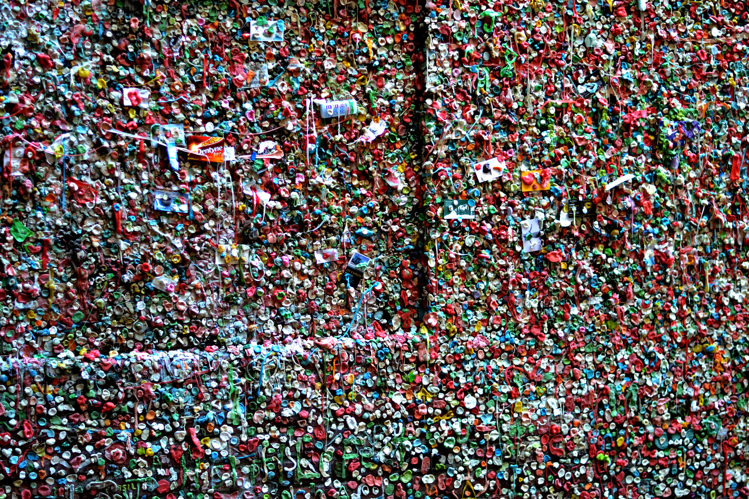 The newest gum wall right outside of Pike's place!