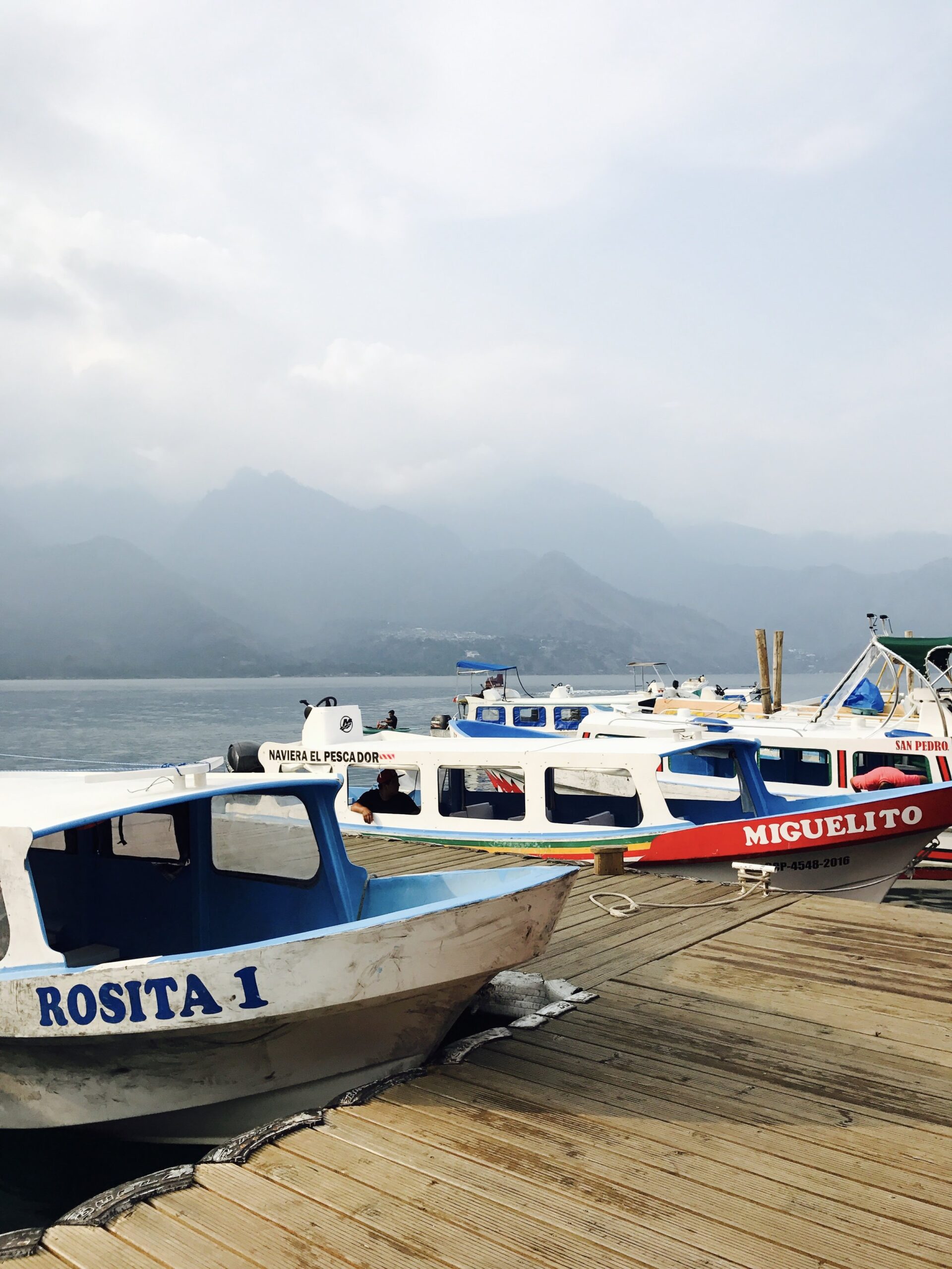 The front dock of San Pedro, one of five towns surrounding Lake Atitlan in a massive volcanic crater in Guatemala’s southwestern highlands